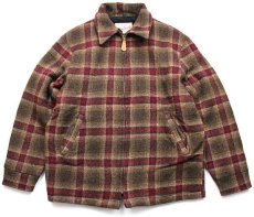 画像1: 90s USA製 Woolrichウールリッチ オンブレチェック ボアライナー ウールジャケット M (1)