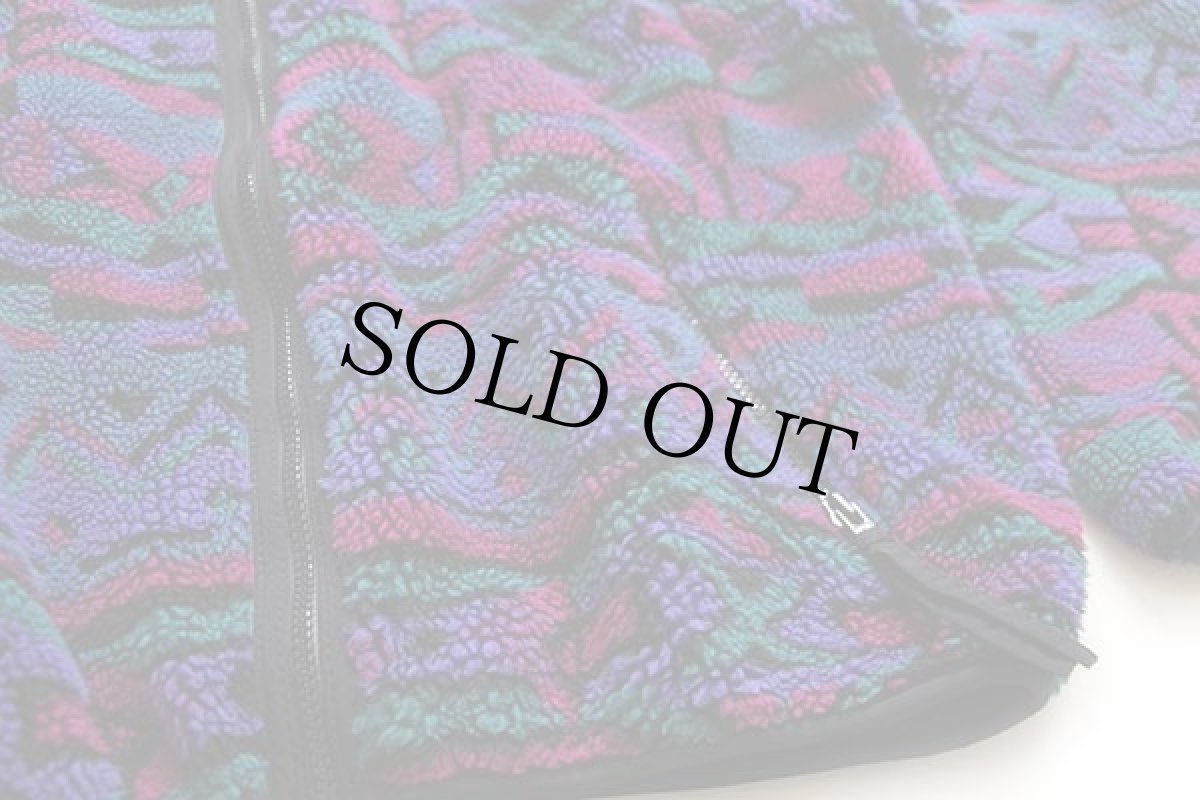 画像5: 90s USA製 Columbiaコロンビア 総柄 ライナー パイル フリースジャケット W-L (5)