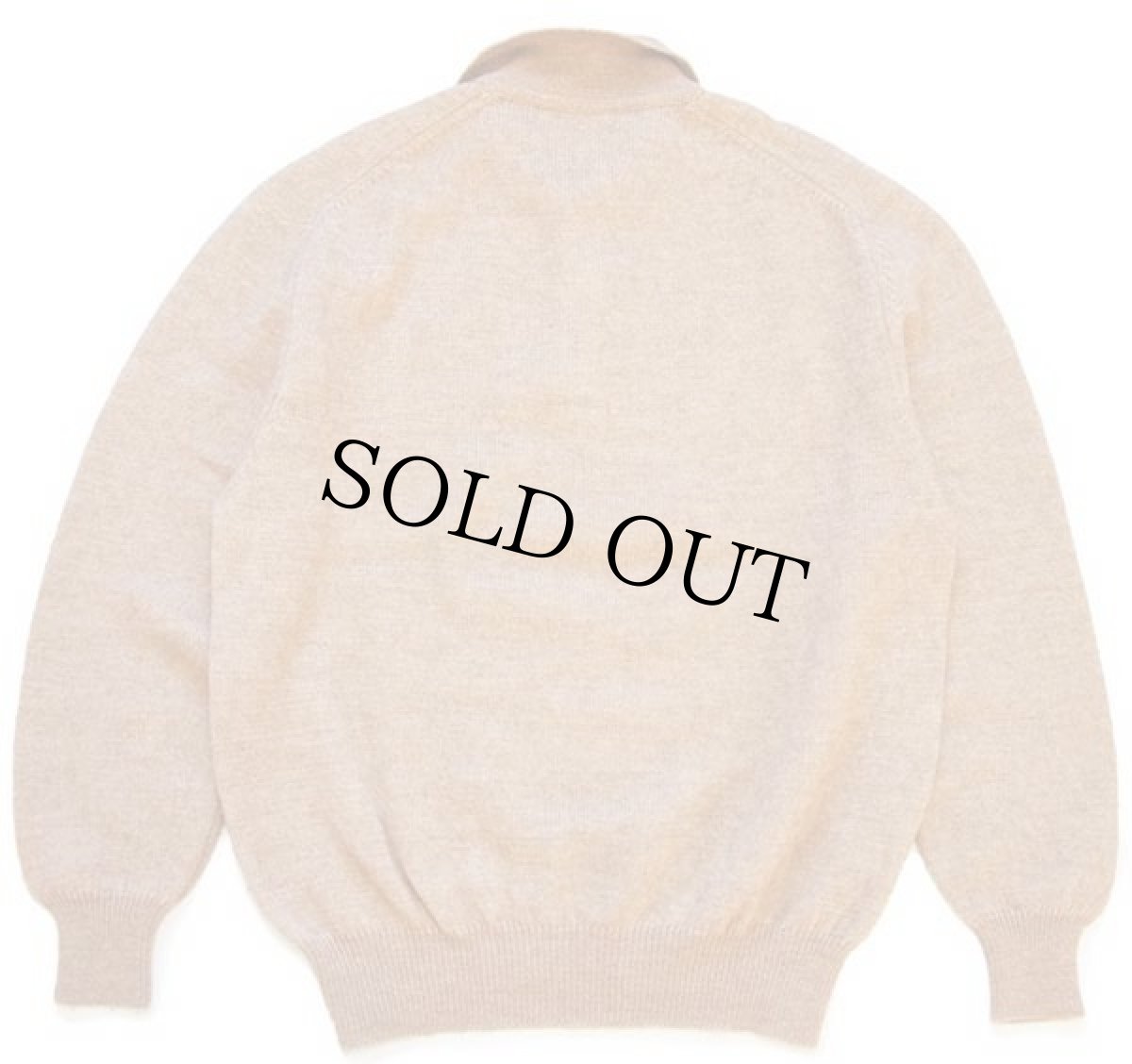 画像2: 80s イタリア製 Carbotti Line サドルショルダー 襟付き キャメルヘア×ウールニット セーター 52★ポロシャツ (2)