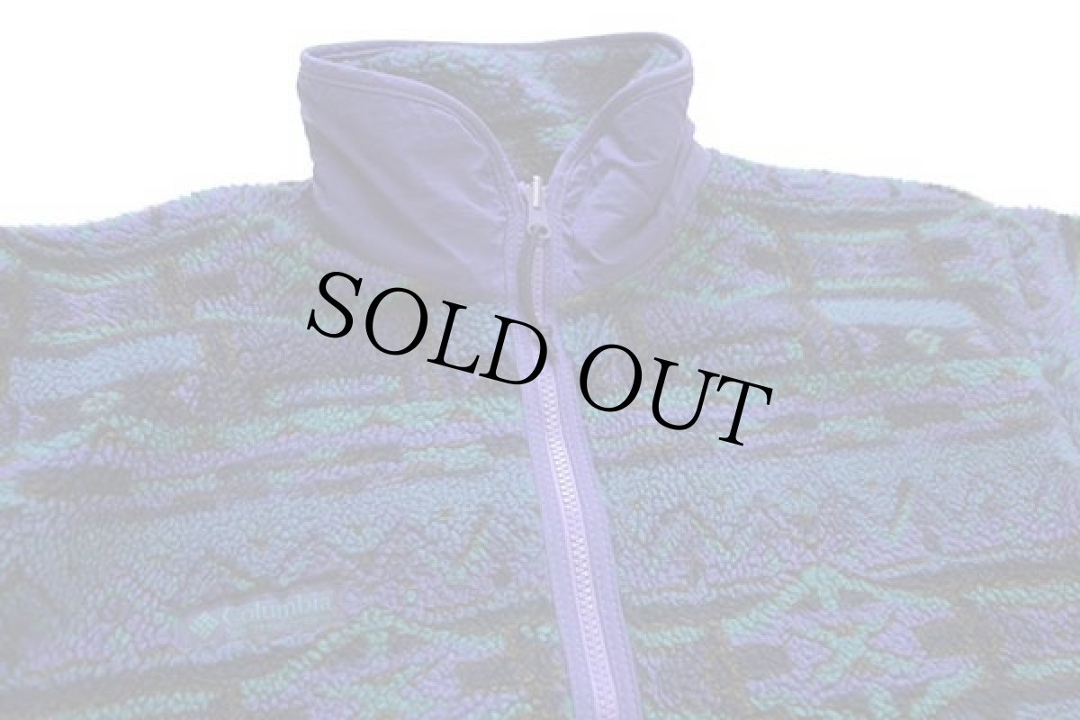 画像3: 90s USA製 Columbiaコロンビア 総柄 ライナー パイル フリースジャケット L-M (3)