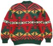 90s イタリア製 BENETTONベネトン ネイティブ柄 モックネック