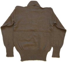 画像2: 70s 米軍 U.S.ARMY 5ボタン ハイネック ウールニット セーター オリーブドラブ L★A (2)
