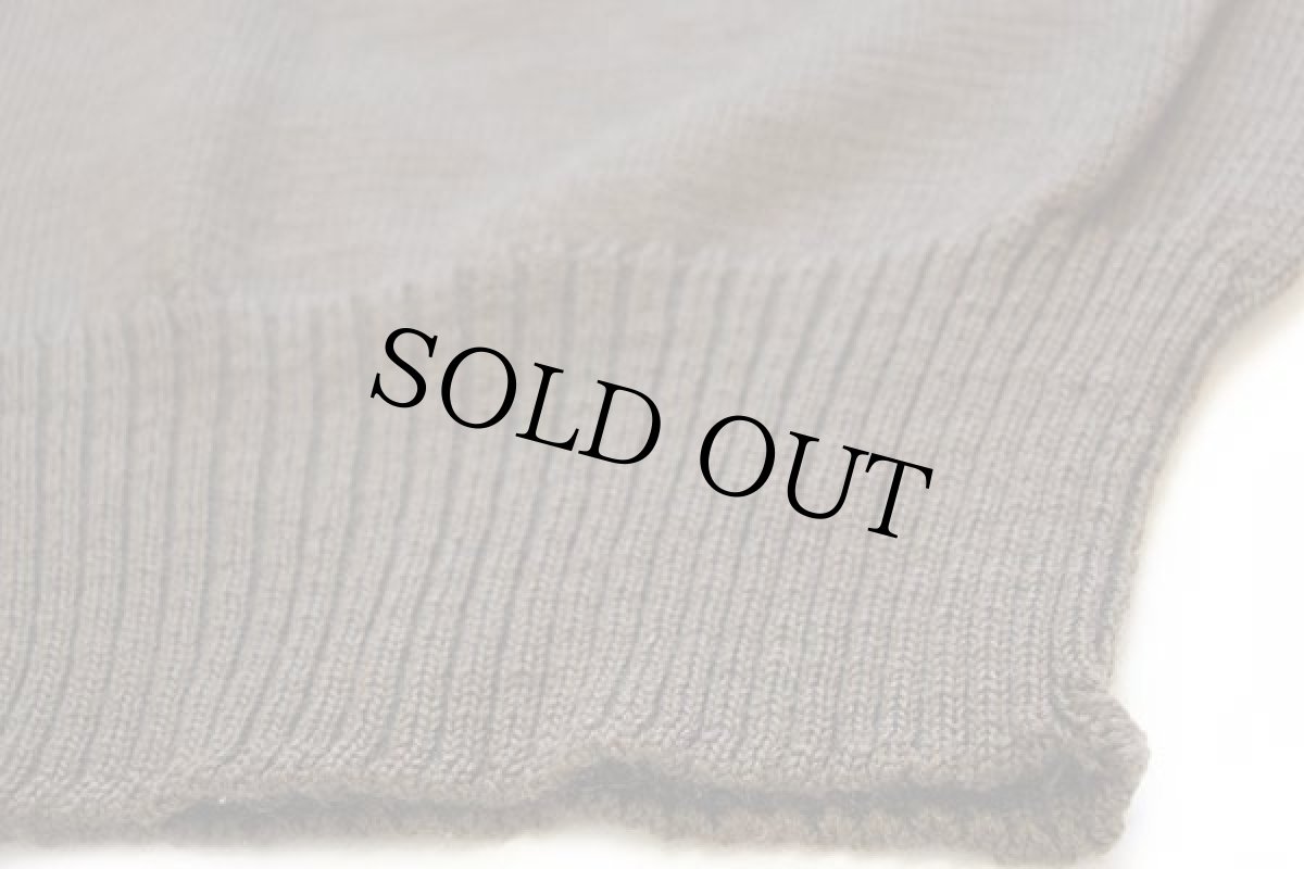 画像5: 70s 米軍 U.S.ARMY 5ボタン ハイネック ウールニット セーター オリーブドラブ L★A (5)