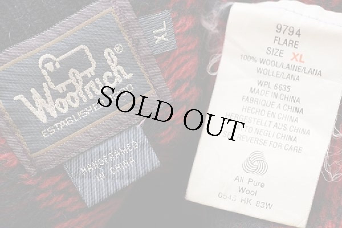 画像5: 90s Woolrichウールリッチ アイススケート バッファローチェック ウール ハンドニット セーター XL (5)