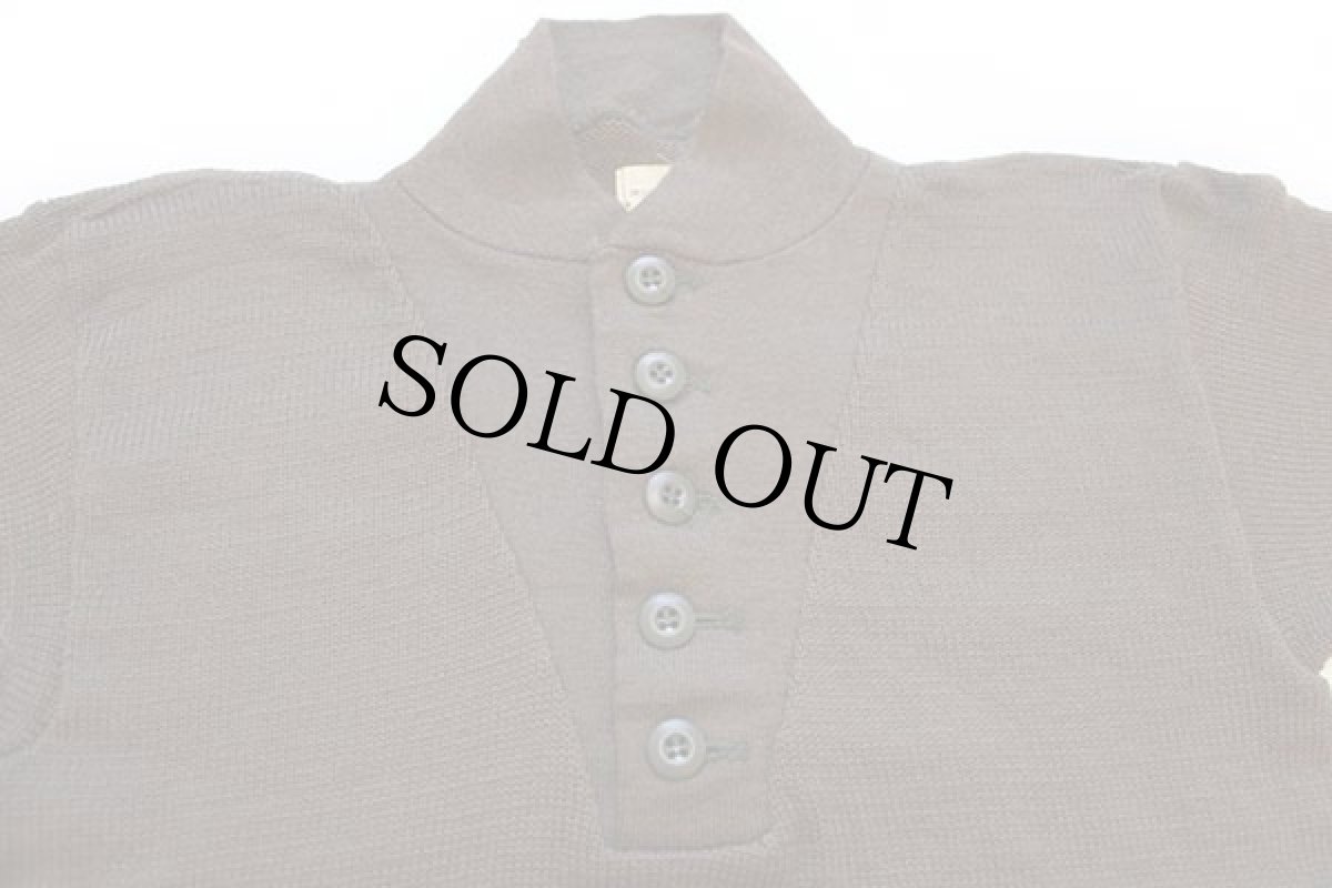 画像3: 70s 米軍 U.S.ARMY 5ボタン ハイネック ウールニット セーター オリーブドラブ L★A (3)