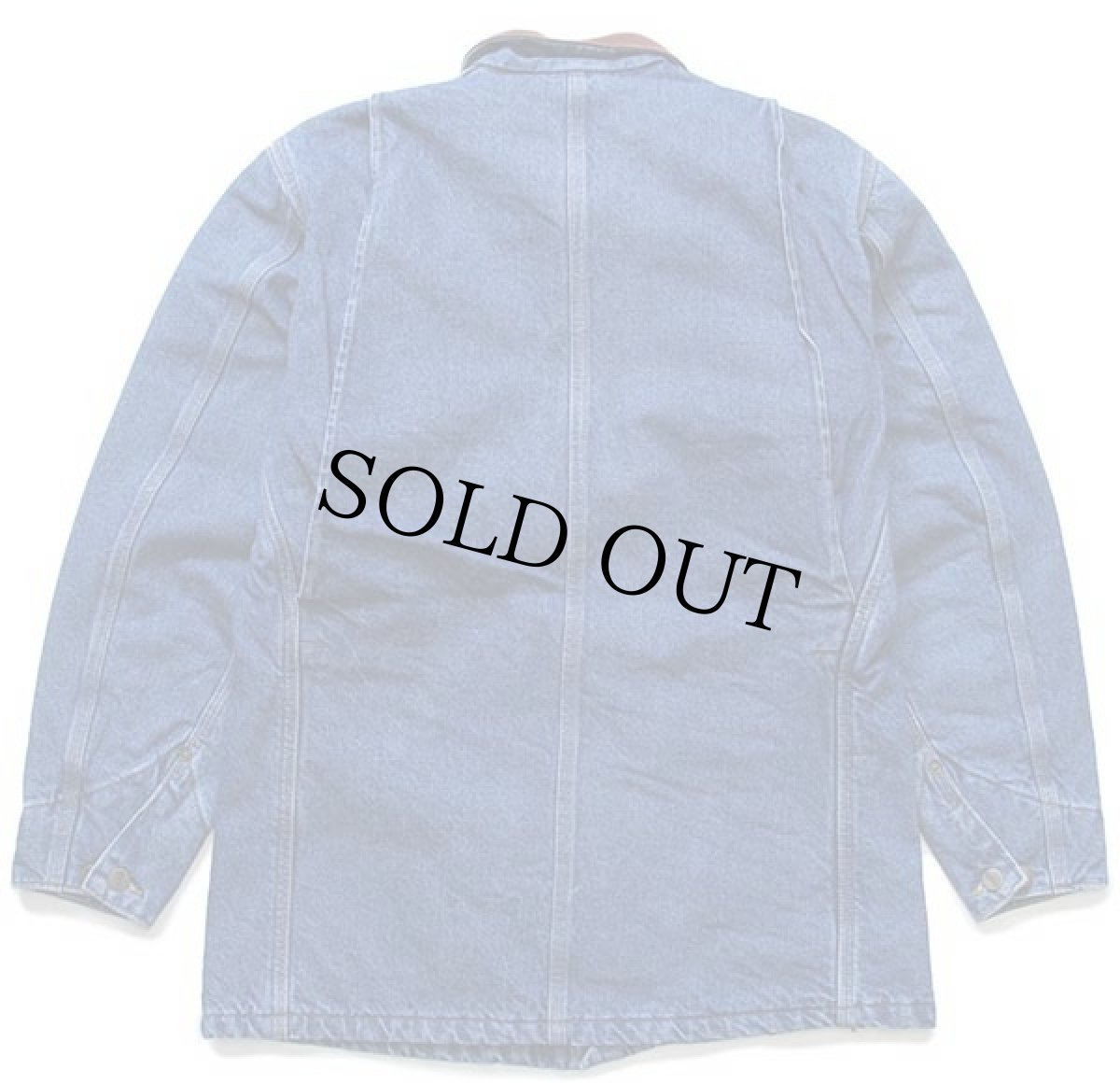 画像2: 00s USA製 carharttカーハート ブランケットライナー デニム チョアコート カバーオール S (2)