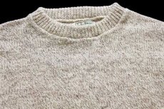 画像3: 80s USA製 L.L.Bean ウールニット セーター グレーベージュ ミックス XL-T (3)