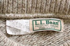 画像4: 80s USA製 L.L.Bean ウールニット セーター グレーベージュ ミックス XL-T (4)