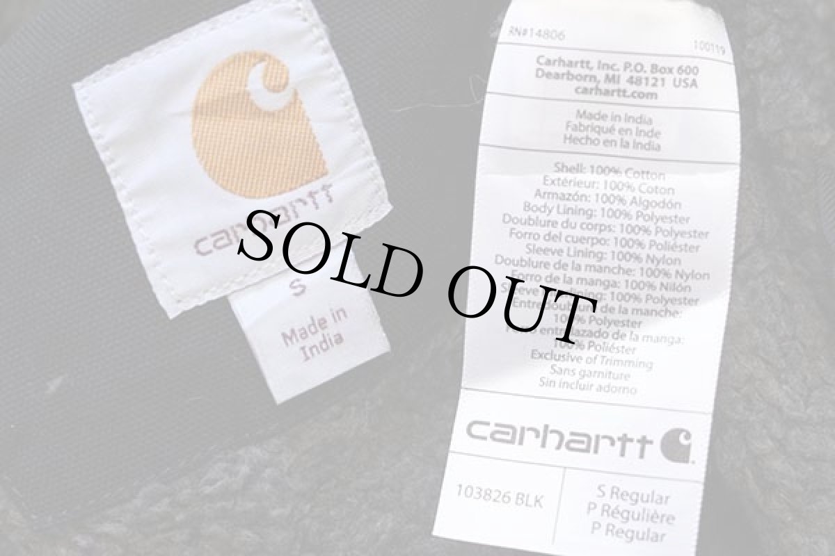 画像4: carharttカーハート シェルパラインド ダック地 バートレット ジャケット パーカー 黒 S (4)