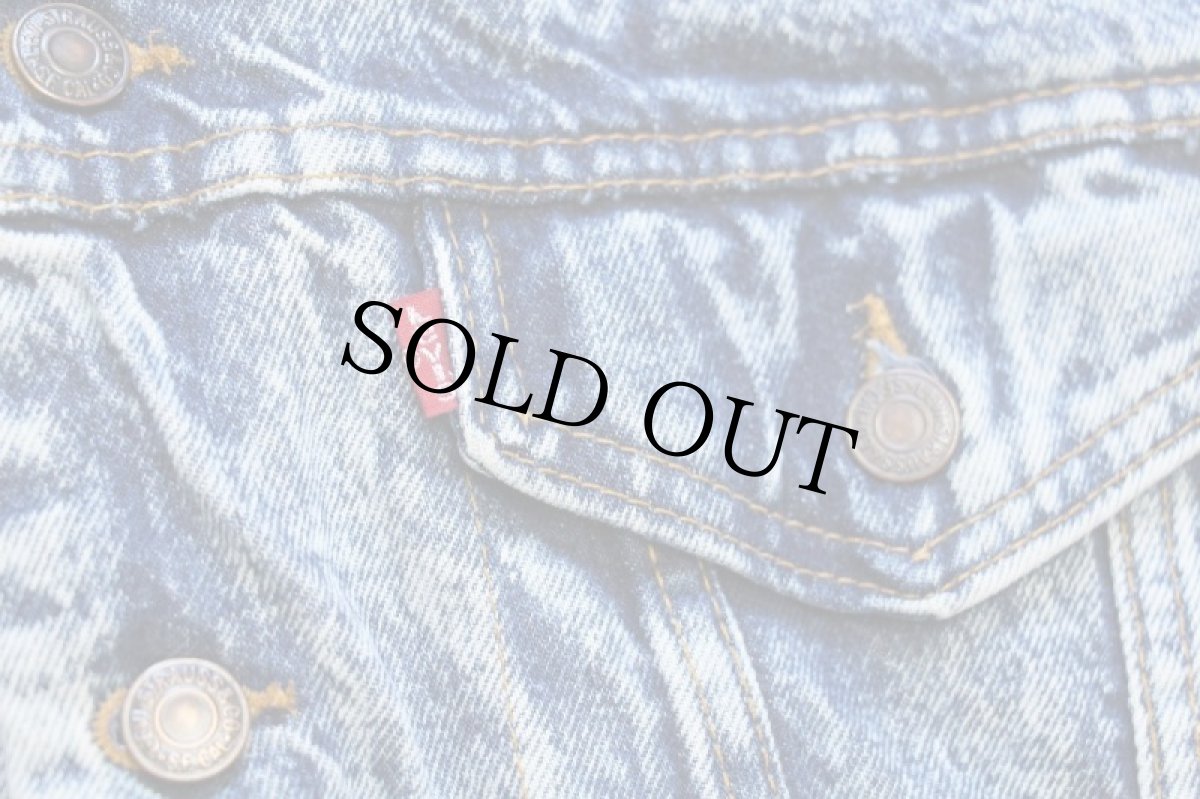 画像6: 80s USA製 Levi'sリーバイス 57526 スウェット ジップパーカーライナー ケミカルウォッシュ デニムジャケット 4ポケット ボーイズL★アシッド (6)