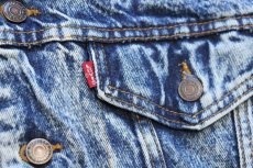 画像6: 80s USA製 Levi'sリーバイス 57526 スウェット ジップパーカーライナー ケミカルウォッシュ デニムジャケット 4ポケット ボーイズL (6)