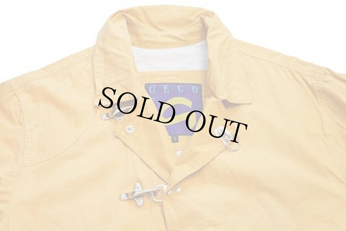 画像3: 90s GECO GEAR コットン キャンバス ファイヤーマンタイプ フィールドコート 濃黄 L★ジャケット (3)
