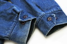 画像6: 80s USA製 SPORTSMASTER Bremo Power Station刺繍 チンスト付き バッファローチェック ネルライナー デニムジャケット L (6)
