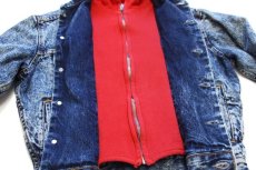 画像8: 80s USA製 Levi'sリーバイス 57526 スウェット ジップパーカーライナー ケミカルウォッシュ デニムジャケット 4ポケット ボーイズL★アシッド (8)