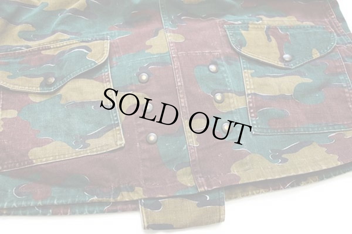 画像4: 70s ベルギー軍 ジグソーカモ ハーフジップ デニソンスモック プルオーバー ジャケット (4)