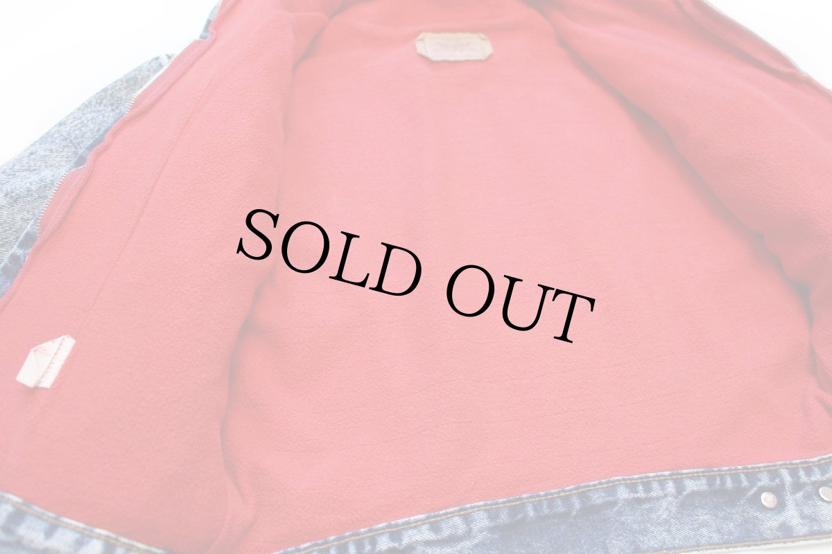 画像9: 80s USA製 Levi'sリーバイス 57526 スウェット ジップパーカーライナー ケミカルウォッシュ デニムジャケット 4ポケット ボーイズL★アシッド (9)