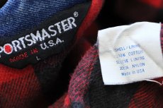 画像4: 80s USA製 SPORTSMASTER Bremo Power Station刺繍 チンスト付き バッファローチェック ネルライナー デニムジャケット L (4)