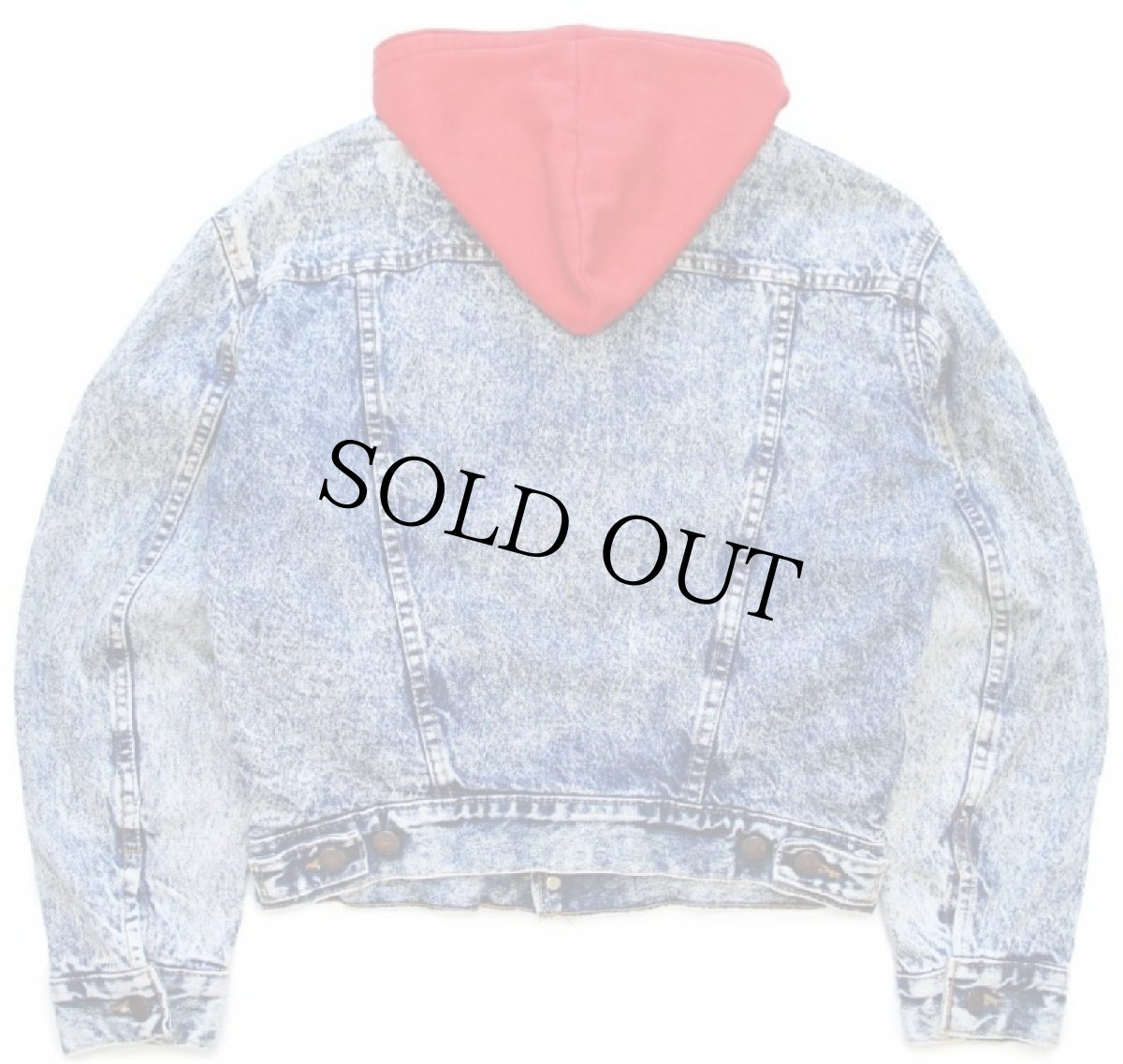 画像2: 80s USA製 Levi'sリーバイス 57526 スウェット ジップパーカーライナー ケミカルウォッシュ デニムジャケット 4ポケット ボーイズL★アシッド (2)