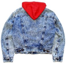 画像2: 80s USA製 Levi'sリーバイス 57526 スウェット ジップパーカーライナー ケミカルウォッシュ デニムジャケット 4ポケット ボーイズL (2)