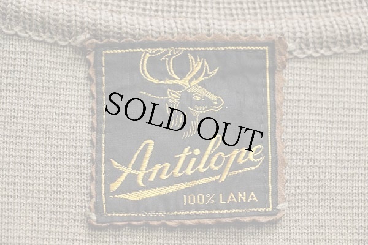 画像4: 60s Antilope ディアスキン レザー切り替え ウールニット ジャケット (4)