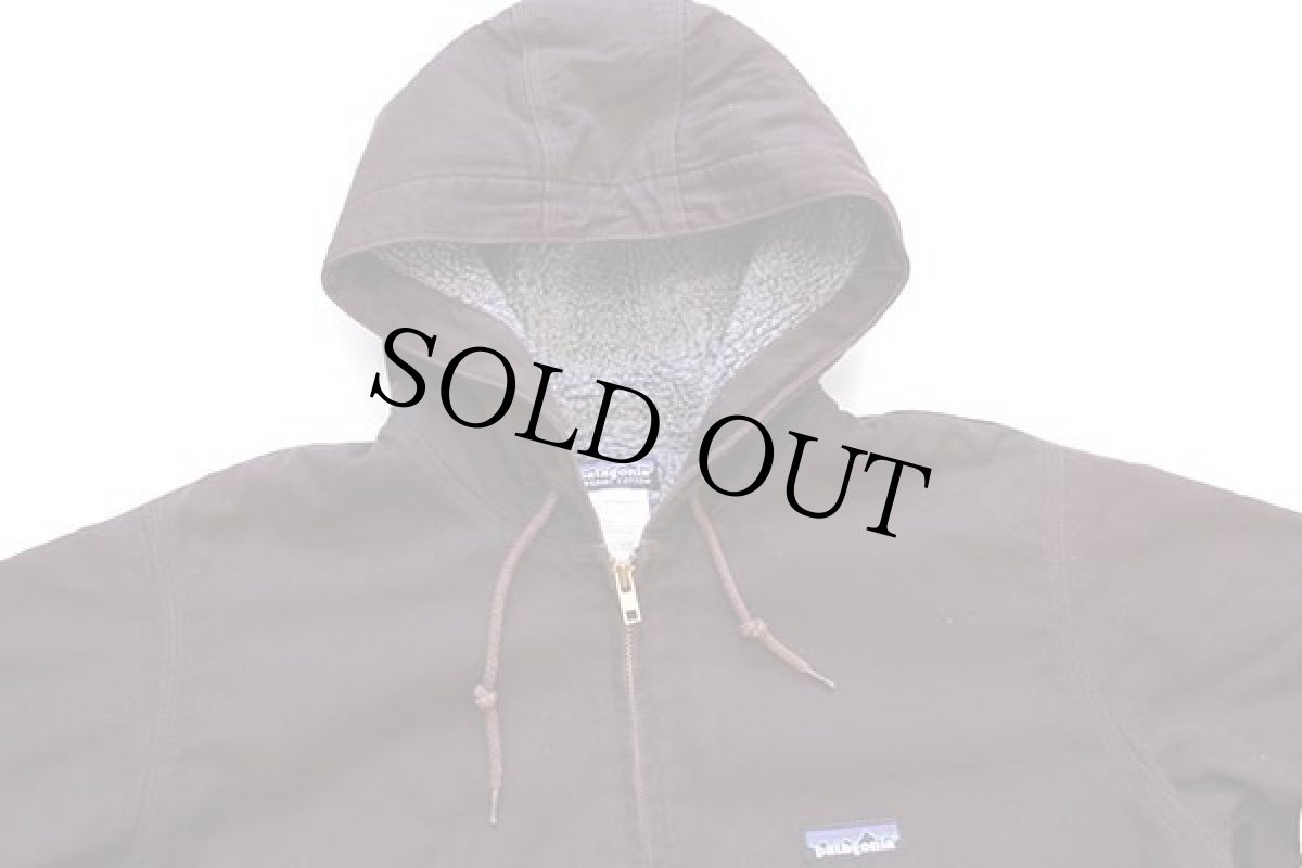 画像3: 10 patagoniaパタゴニア フリースライナー オーガニックコットン ラインド キャンバス フーディー 小豆色 S (3)