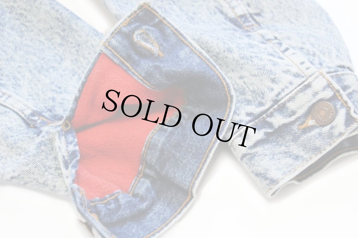 画像10: 80s USA製 Levi'sリーバイス 57526 スウェット ジップパーカーライナー ケミカルウォッシュ デニムジャケット 4ポケット ボーイズL★アシッド (10)