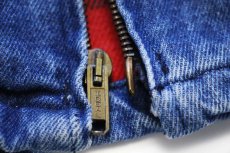 画像8: 80s USA製 SPORTSMASTER Bremo Power Station刺繍 チンスト付き バッファローチェック ネルライナー デニムジャケット L (8)