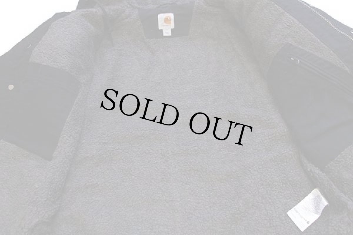 画像5: carharttカーハート シェルパラインド ダック地 バートレット ジャケット パーカー 黒 S (5)