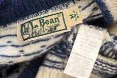 画像4: 80s USA製 L.L.Bean ノルディック柄 ウールニット カーディガン M (4)