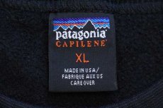 画像4: 00s USA製 patagoniaパタゴニア CAPILENEキャプリーン エクスペディションウェイト コアトップ ワンポイント インナー フリース 黒 XL (4)
