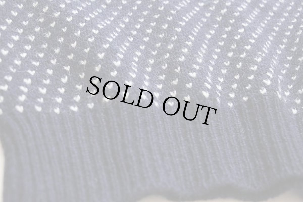 画像5: 80s USA製 バーズアイ ウールニット セーター 紺 XL★ノルウェージャン (5)