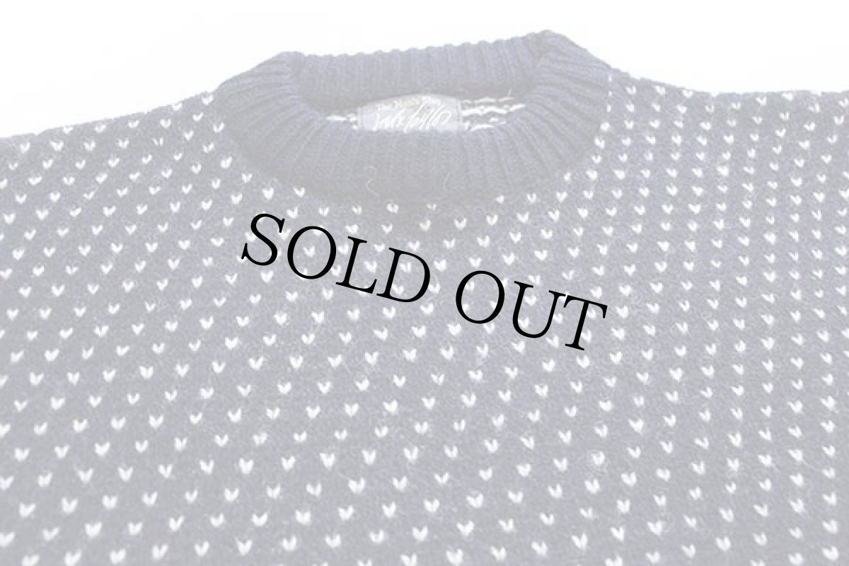 画像3: 80s USA製 バーズアイ ウールニット セーター 紺 XL★ノルウェージャン (3)