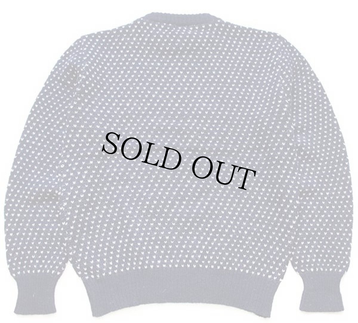 画像2: 80s USA製 バーズアイ ウールニット セーター 紺 XL★ノルウェージャン (2)