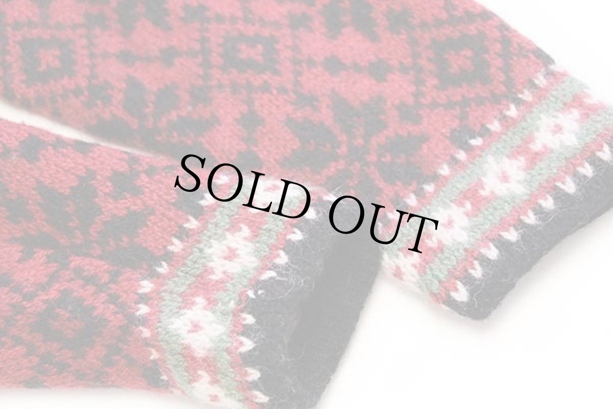 画像6: 90s USA製 L.L.Bean 雪柄 ノルディック柄 ウールニット カーディガン M (6)