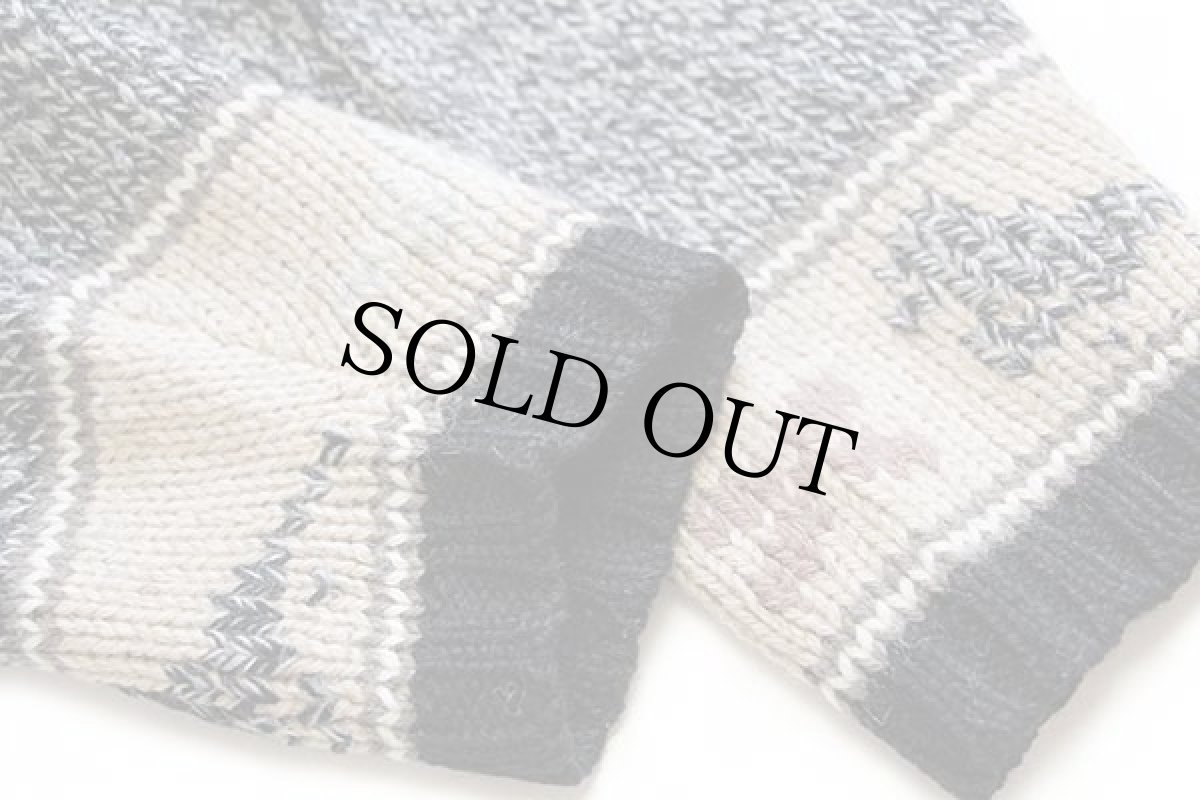 画像6: 90s EddieBauerエディーバウアー パネル切り替え ウールニット セーター L (6)