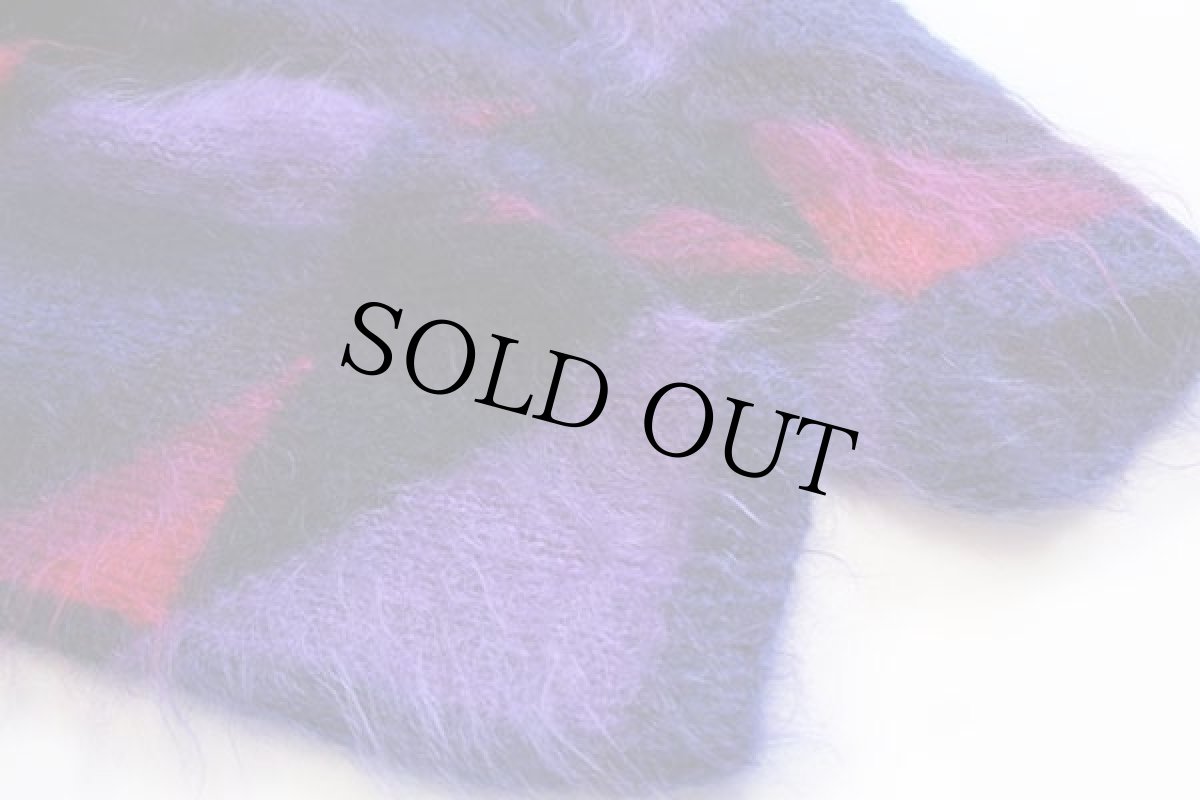 画像6: ビンテージ UNKNOWN デザイン モヘヤ ハンドニット カーディガン (6)