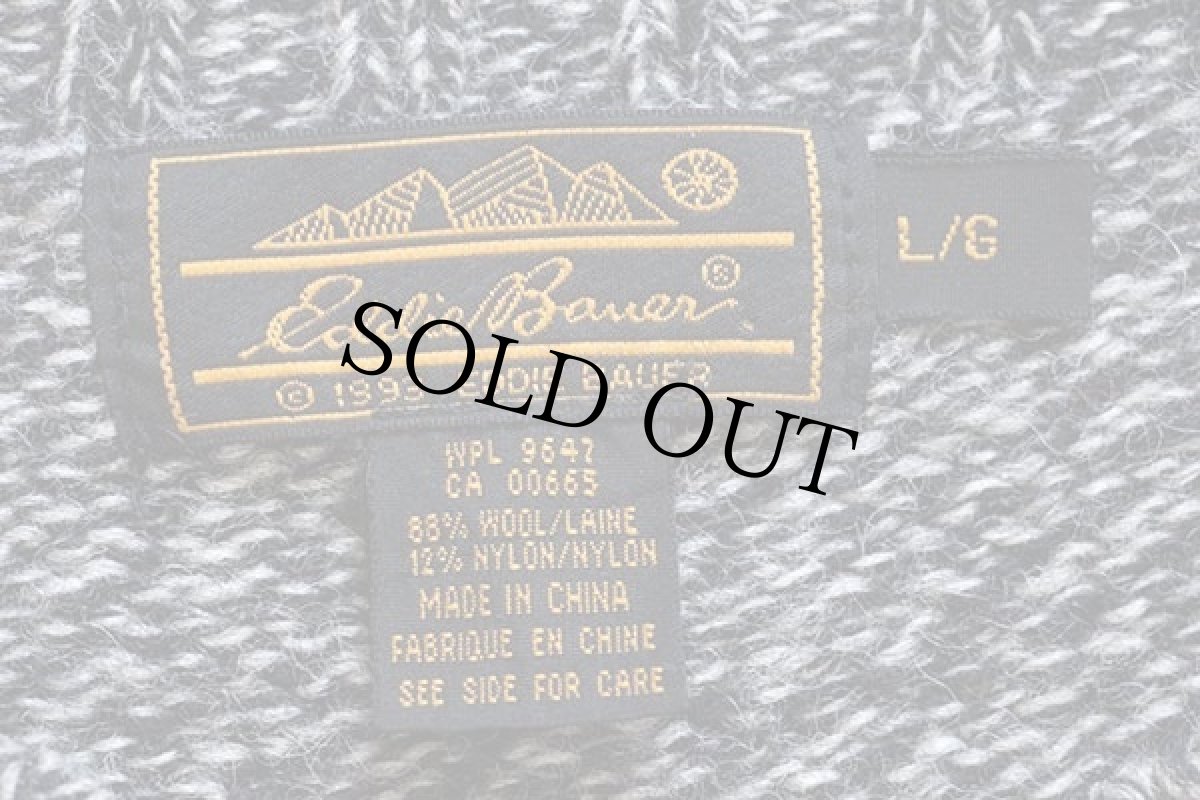 画像4: 90s EddieBauerエディーバウアー パネル切り替え ウールニット セーター L (4)