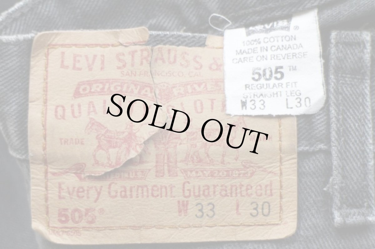 画像6: 00s カナダ製 Levi'sリーバイス 505 ブラック デニムパンツ フェード w33 L30★SDP2214 (6)