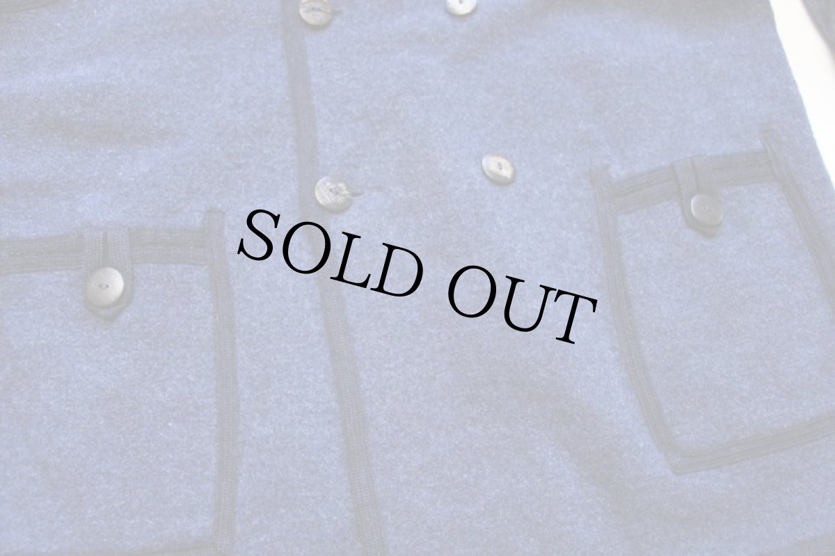 画像10: オーストリア製 GIESSWEIN ダブルブレスト リバーシブル チロリアン ボイルドウール パーカー 紺×薄紺 36 (10)