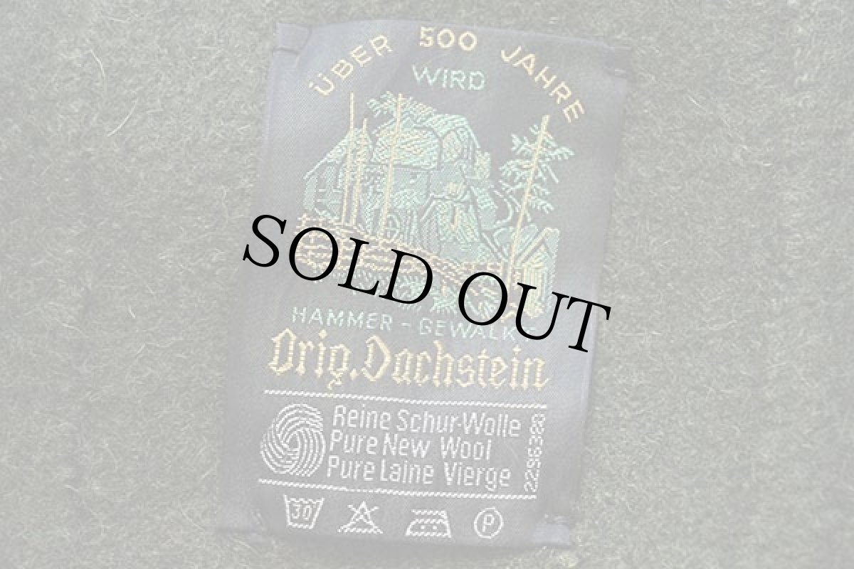 画像4: 70s Orig Dachstein スタンドカラー チロリアン ボイルドウール ジャケット 深緑 (4)