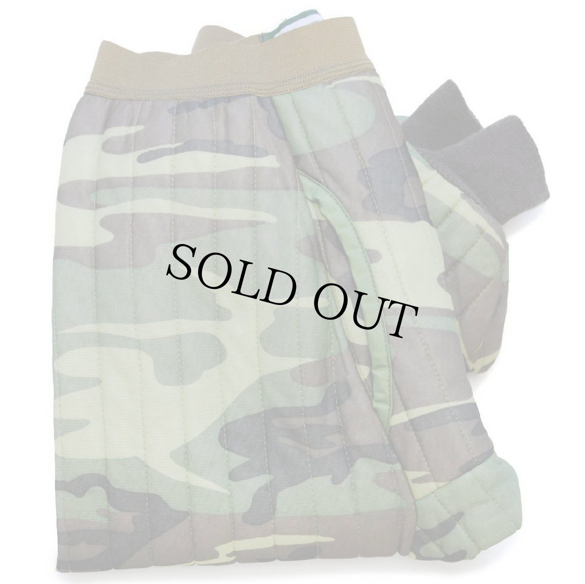 画像1: 80s USA製 SAFTBAK ウッドランドカモ キルティング ライナーパンツ S (1)