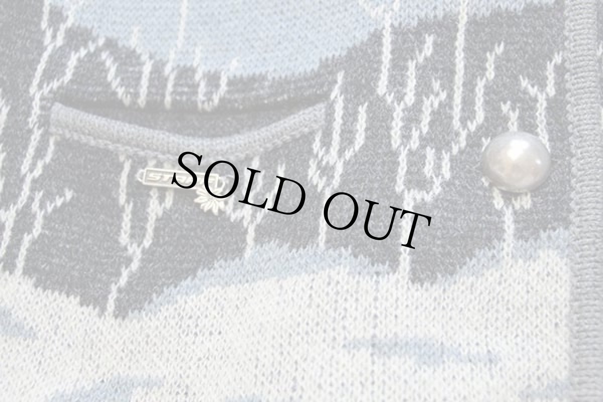 画像6: オーストリア製 STAPF 鹿柄 アート ノーカラー チロリアン ウールニット ジャケット 38 (6)