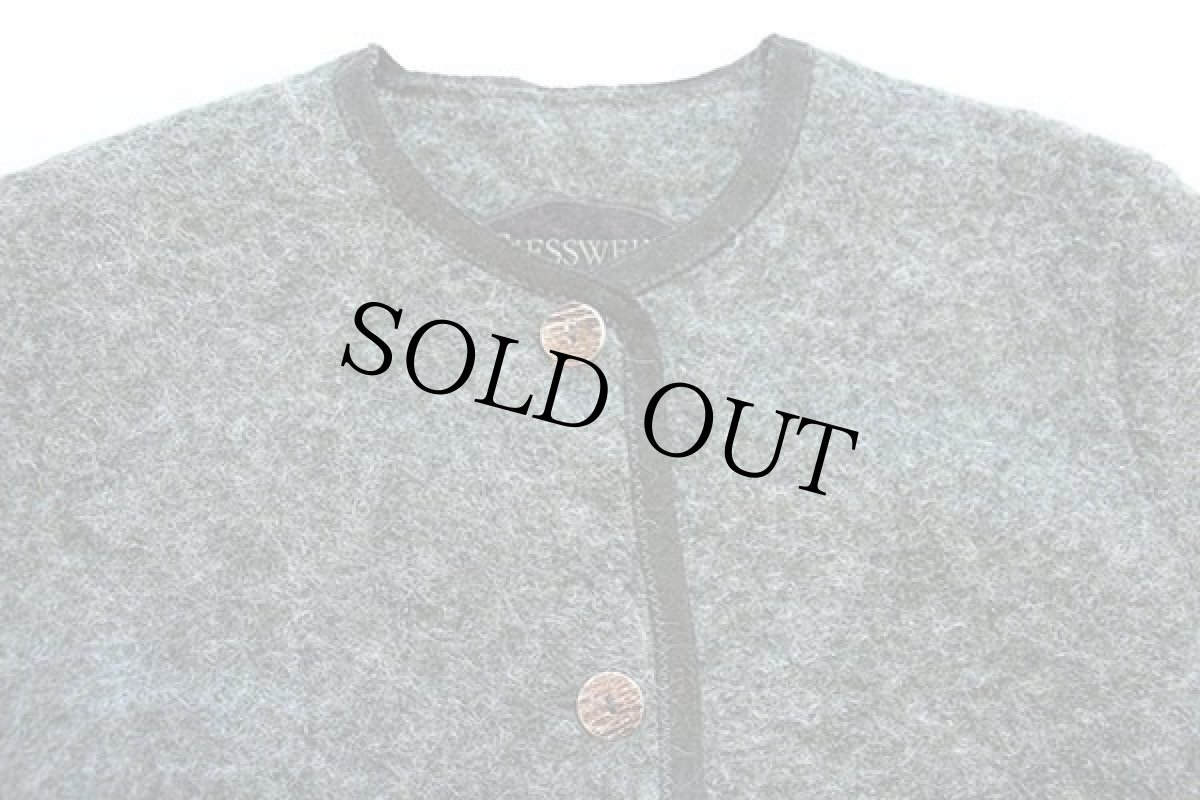 画像3: オーストリア製 GIESSWEIN 鹿角ボタン ノーカラー チロリアン ウール パイル ジャケット ミックス 44 (3)