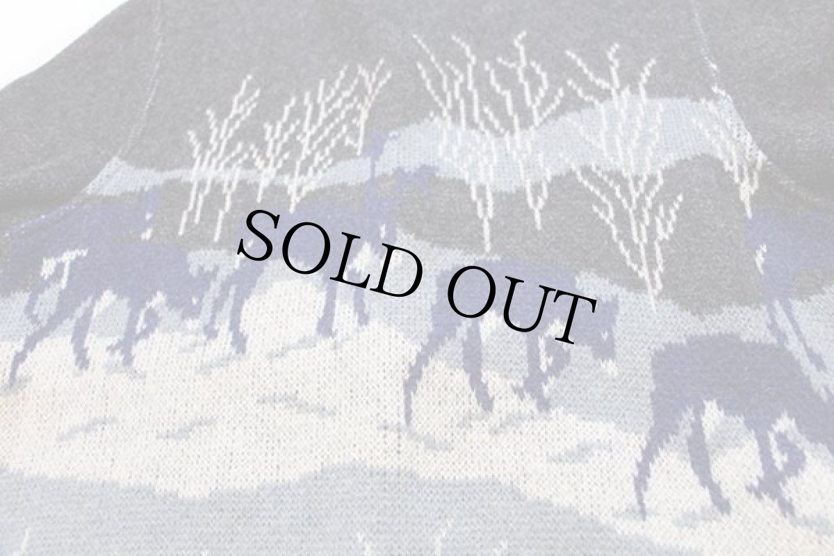 画像5: オーストリア製 STAPF 鹿柄 アート ノーカラー チロリアン ウールニット ジャケット 38 (5)