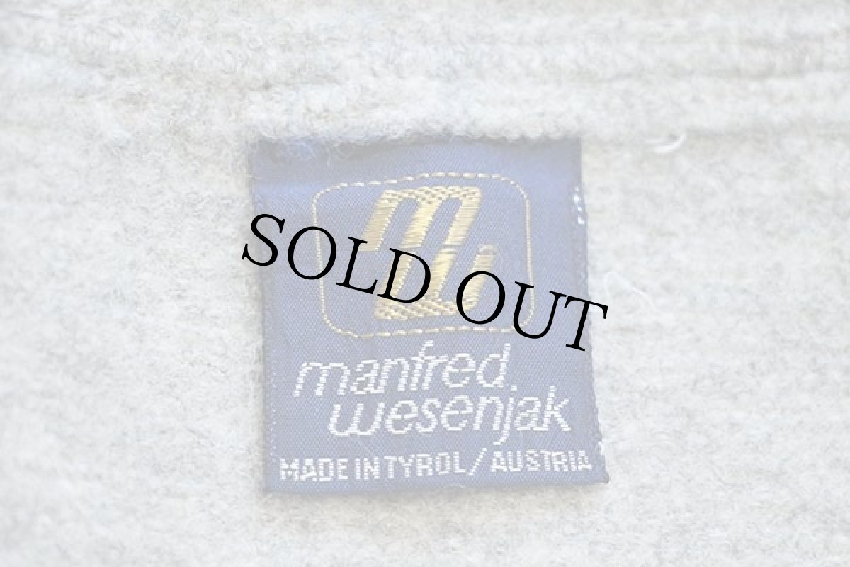 画像4: オーストリア製 manfred.wesenjak スタンドカラー チロリアン ニット切り替え ボイルドウール ジャケット 杢グレー (4)