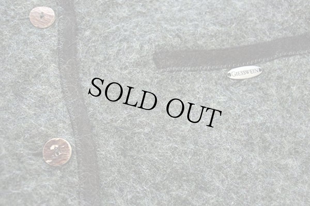 画像5: オーストリア製 GIESSWEIN 鹿角ボタン ノーカラー チロリアン ウール パイル ジャケット ミックス 44 (5)