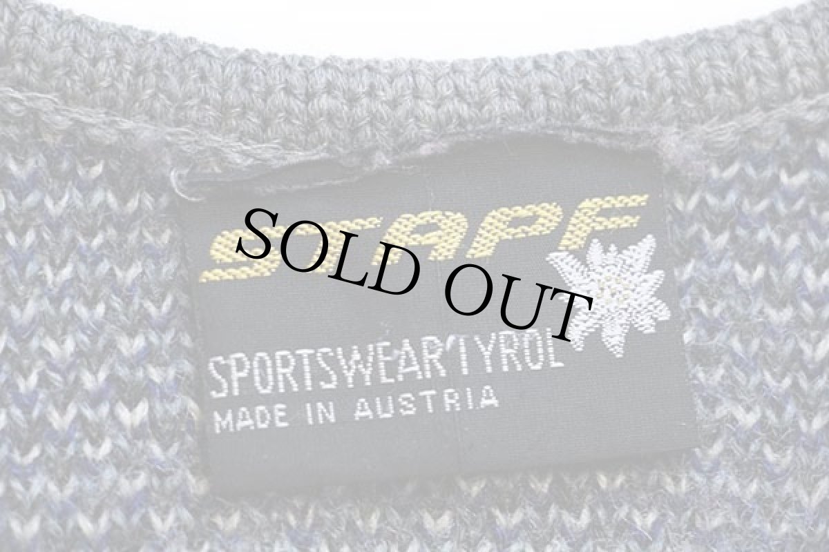 画像4: オーストリア製 STAPF 鹿柄 アート ノーカラー チロリアン ウールニット ジャケット 38 (4)