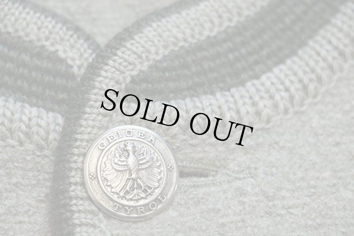 画像5: オーストリア製 GEIGER スタンドカラー チロリアン ボイルドウール ジャケット グリーングレー 54 (5)