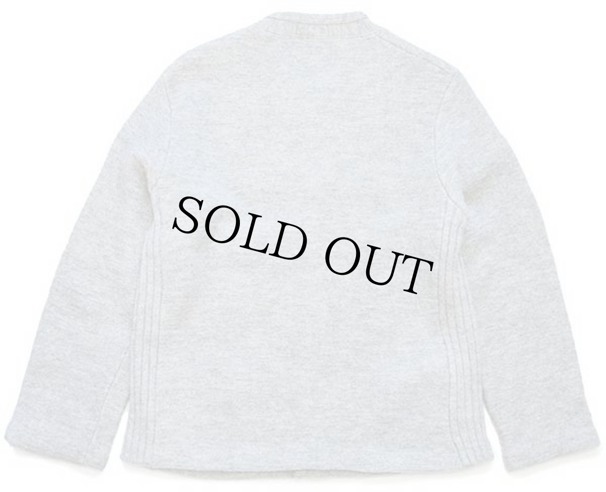 画像2: オーストリア製 manfred.wesenjak スタンドカラー チロリアン ニット切り替え ボイルドウール ジャケット 杢グレー (2)