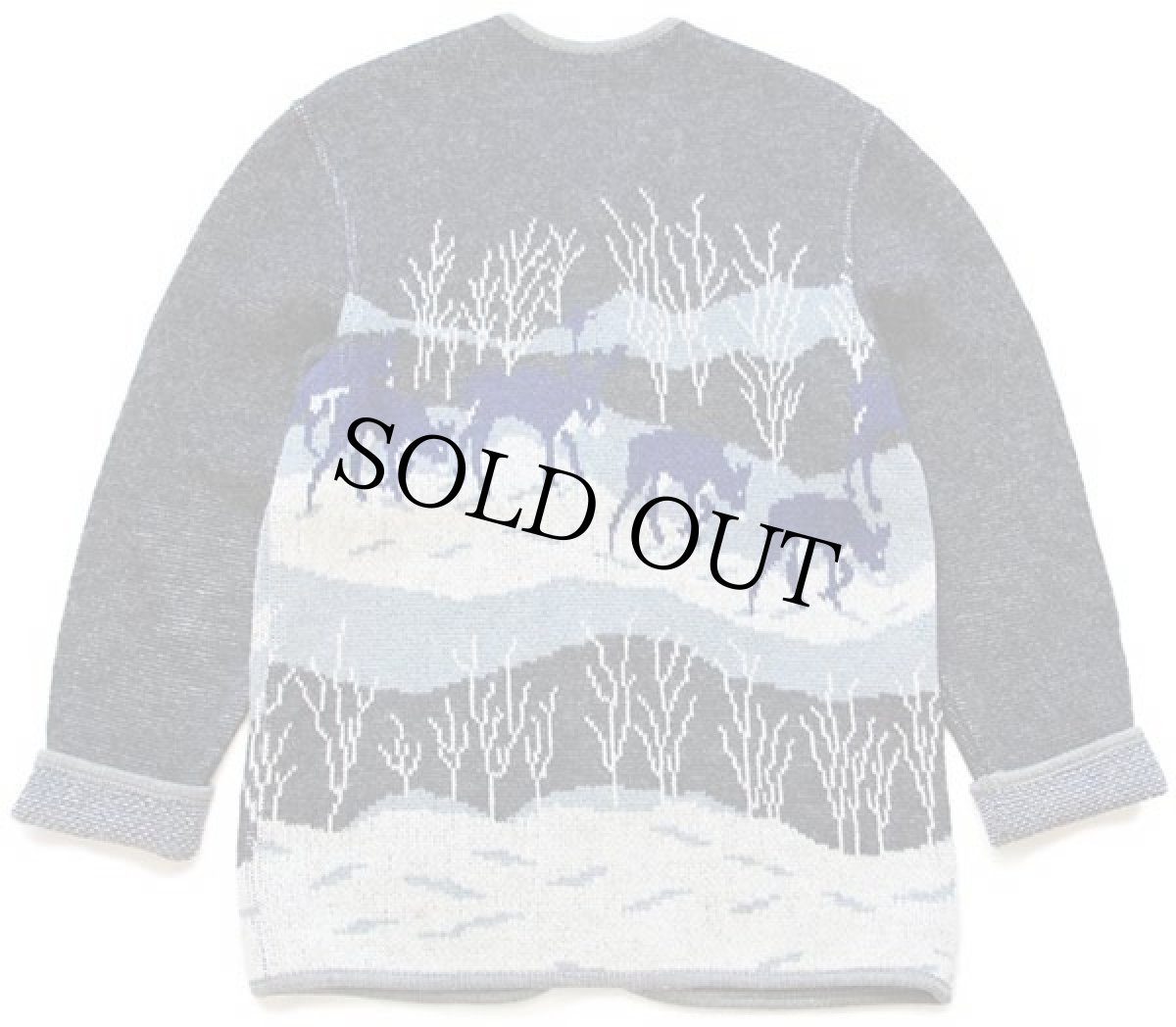 画像2: オーストリア製 STAPF 鹿柄 アート ノーカラー チロリアン ウールニット ジャケット 38 (2)